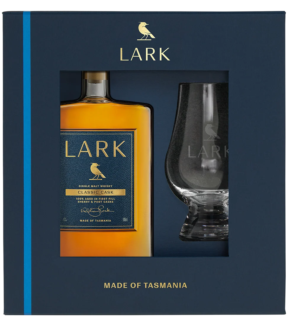 Lark Distillery Classic Cask 100ml & Glencairn Glass Whisky Gift Pack