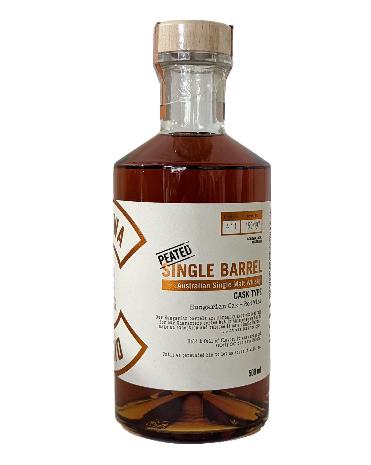 Corowa Distilling Single Barrel Peated Hungarian Oak- Red Wine 63.5%
