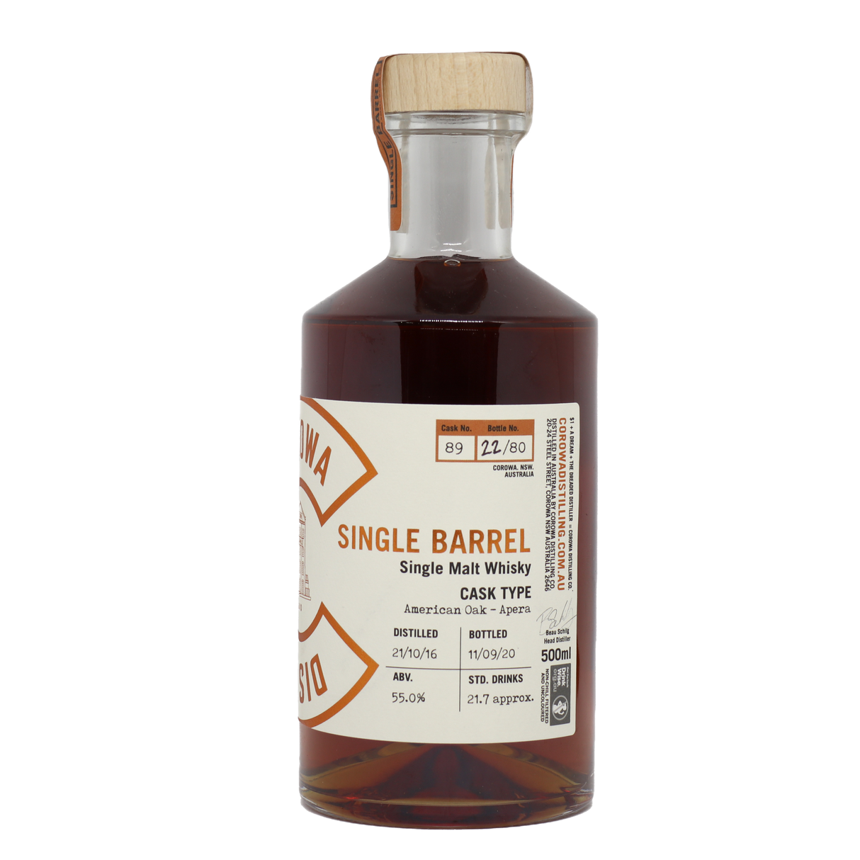 Corowa Single Cask 4 yo American Oak Apera Cask 55%