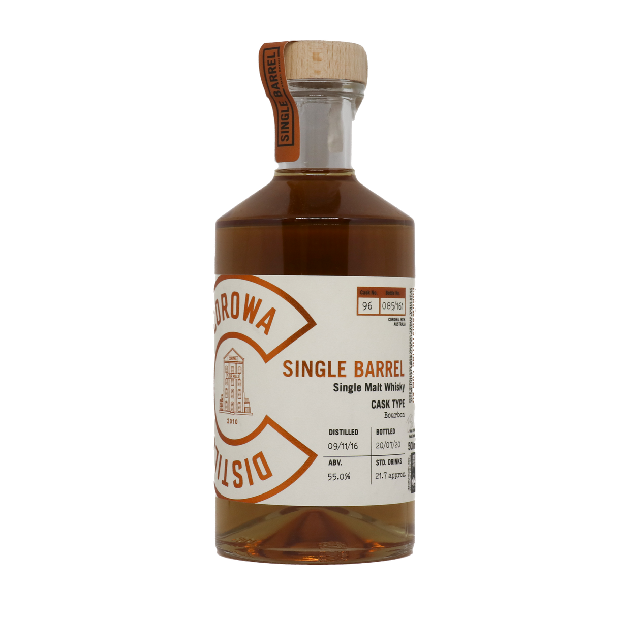 Corowa Distilling Single Barrel Bourbon Cask 500ml 55%